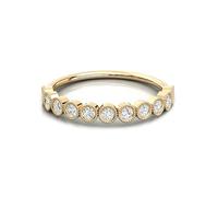 Ayoiow 9K/14K/18K Gelbgold Personalisierte Ringe Damen Gold, Eheringe Ewigkeitsring mit Moissanit