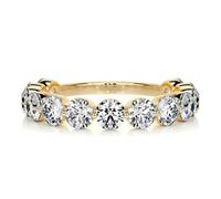 Ayoiow 9K/14K/18K Gelbgold Ring Echt Gold Damen, Eheringe Ewigkeitsring mit 4 mm Moissanit