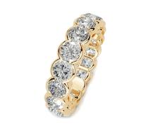 Ayoiow 9K/14K/18K Gelbgold Ringe Frauen Damen, Eheringe Ewigkeitsring mit 3,5 mm Moissanit