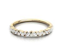 Ayoiow 9K/14K/18K Gelbgold Ringe Frauen Gold Damen, Eheringe Ewigkeitsring mit Moissanit