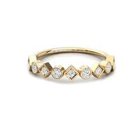Ayoiow 9K/14K/18K Gelbgold Ringe in Gold für Damen, Eheringe Ewigkeitsring mit Moissanit