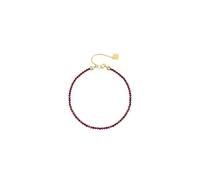 Ayoiow Bettelarmband 2 mm große natürliche Granatperlen, Armband Frauen Gold für Sie 19+3CM| 14K Gelbgold | Trendiger Modeschmuck für Muttertag