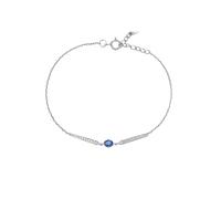 Ayoiow Bettelarmband Gold Oval, Saphir 0,25 ct; Diamant 0,08 ctArmband für Charms 16+5CM| 18K Weißgold | Trendiger Modeschmuck für Valentinstag