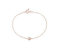 Ayoiow Dünne Armbänder Damen Gold Runden, Diamant 0,08 ctBettelarmband Charms für Sie 9+5CM| 9K Roségold | Trendiger Modeschmuck für Neujahr