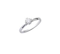 Ayoiow Eheringe 375Er Weißgold Klassischer Solitär-Diamant in 4-Krappen-Fassung, rund, 0,3 ct, Partnerringe Verlobung für Sie Größe 57 (18.1)| 9K Weißgold | Trendiger Modeschmuck für Thanksgiving