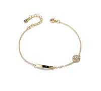 Ayoiow Einfach Armbänder Frauen für Damen mit Diamant, Goldenes Armband Damen, 14 Karat Weißgold Größe 20+3CM