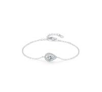 Ayoiow Halo Partnerarmbänder Gold für Damen mit 0.8ct Laborgezüchteter Diamant und Moissanit, Armbänder für Frauen, 14 Karat Weißgold Größe 19+3CM