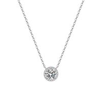 Ayoiow Halskette Damen Gold Collier, 4 Zackiger Halo Silber 18K Weißgold Halskette 750 Echtgold mit Moissanit für Freundin