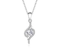 Ayoiow Halskette Diamanten für Damen, Unendlichkeits Musiknote Silber 14K Weißgold Halskette Damen In Gold mit Erstellter Diamant und Moissanit für Freundin