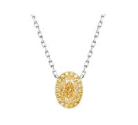 Ayoiow Halskette Gold Damen Elegant mit ovalem, 0,5 ct starkem synthetischem Diamanten, Halskette aus Gold Damen für Freundin| 14K Weißgold | Trendiger Modeschmuck für Thanksgiving