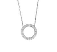 Ayoiow Halskette Gold für Anhänger Eleganter Hohlkreis mit 1-Karat-Runddiamant, Halskette Gold 585 Ohne Anhänger für Sie | 14K Weißgold | Trendiger Modeschmuck für Valentinstag