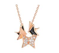 Ayoiow Kette Diamant Damen Rosegold Schmetterling mit rundem 0,06-Karat-Diamanten, Gold Anhänger Gold für Freundin| 14K Roségold | Trendiger Modeschmuck für Weihnachten