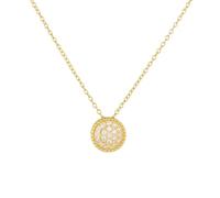 Ayoiow Kreis Collier Halskette Damen, 14K Gelbgold Kette mit Laborgezüchteter Diamant, Rolo Frauen Kette mit Diamant 40+5cm