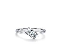Ayoiow Ring für Damen Freundschaft 925 Sterlingsilber Zirkonia, Silber Hohler Diamant mit Solitär Ring Modeschmuck für sie, 57 (18.1), Geeignet für Jahrestag