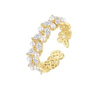 Ayoiow Ring für Damen Wedding 9K Gelbgold, Elegant mit Labordiamant und Perle Ringe für Verlobung, Verlobungs Ringe Damen
