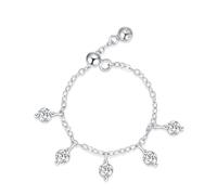 Ayoiow Ring Modeschmuck Silber 925 Zirkonia für Damen, Verstellbare Anhängerkette Verlobungsring Weißgold 333 für sie, Adjustable, Geeignet für Jahrestag