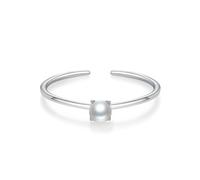 Ayoiow Ringe Damen Verlobung, Perle Solitaire Offen Ringe Damen 585 Gold, 14 Karat Weißgold Größe 57 (18.1)