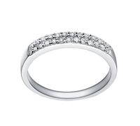 Ayoiow Ringe für Damen Weiß Gold mit 0,3 ct Diamant, Eheringe 585Er Gold für Sie Größe 62 (19.7)| 14K Weißgold | Trendiger Modeschmuck für Neujahr