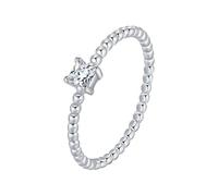 Ayoiow Silber 925 Verlobung Ringe Silber mit Moissanit für Damen, Solitär Stapelbar ring frauen silber 925 echt für Sie Größe 60 (19.1)