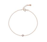 Ayoiow Solitär Armbänder Frauen für Damen mit 0.1ct Diamant, Armband Damen Gold 585, 14 Karat Roségold Größe 20+3CM
