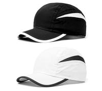 AYPOW 2 Pcs Baseball Cap Herren Damen, Leichte Schnelltrocknend Basecap kappen Unisex, Atmungsaktivem Mesh Futter Schildmütze Sonnenschutz Einstellbare Snapback Caps Laufen TennisGolf Cappy Outdoor