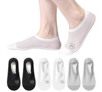 AYPOW 6 Paar Damen No Show Nylon Socken Füßlinge, Großflächiges Netz Ultra Atmungsaktive Eisseide Lässige Söckchen Unsichtbare Socken, Rutschfeste Baumwollboden Sneaker Socken für flache Schuhe Loafer