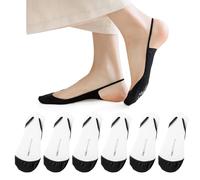 AYPOW 6 Paar Füßlinge Socken Baumwoll Damen für Sandalen & High Heels, Ultra Unsichtbare Socken mit Rutschfest Silikon, Halbsocken Vorfußpolster Socken für Sling Back Heels Flache Bootsschuhe