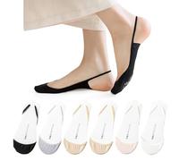 AYPOW 6 Paar Füßlinge Socken Baumwoll Damen für Sandalen & High Heels, Ultra Unsichtbare Socken mit Rutschfest Silikon, Halbsocken Vorfußpolster Socken für Sling Back Heels Flache Bootsschuhe