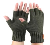 AYPOW Fingerlose Handschuhe für Damen Herren, Winter Thermo Strickhandschuhe mit Fleece Futter, Warm Halbfinger Handschuhe, Fahren Arbeiten Tippen Schreiben Handschuhe Fäustlinge, Unisex Geschenke