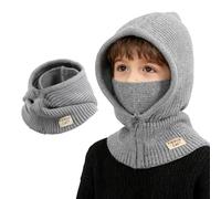 AYPOW Kinder Sturmhaube Winter Mütze Jungen Mädchen, Warme Strick Schlupfmütze Thermo Winddichte Balaclava Kapuze Schal Gesichtsmaske Wintermütze Halswärmer für Kleinkinder Outdoorsports