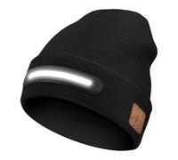 AYPOW Modische Bluetooth Mütze mit LED Licht, Musikalische Strickmütze Beanie mit Kopfhörer und eingebautem, Wiederaufladbare USB Beleuchtete Mütze Laufmütze Wintermütze, Tech Geschenke Männer Frauen