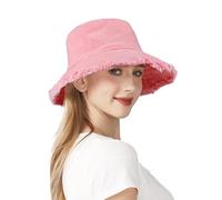 AYPOW Sonnenhut Damen Herren UV-Schutz, Washed Baumwolle Fischerhut Faltbar mit Frayed Brim Bucket Hat Strand Sommerhut Wanderhut Anglerhut Sun Hut Outdoor Travel