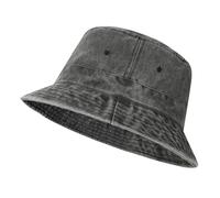 AYPOW Unisex XL/XXL Fischerhut, Großer Vintage Gewaschener Denim Baumwolle Bucket Hat, Faltbare Outdoor Sonnenhut Sommerhut, Eimerhut Angelhüte Freizeithut, Camping Reisen Wandern Herren Damen (54-64)