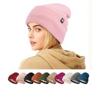 AYPOW Winter Warm Satin Gefütterte Strickmütze für Herren und Damen, Slouchy Beanie Mütze Seidenfutter Gestrickt Wintermütze, Mode Klassiker Thermal Winddicht Laufmützen für Outdoor-Sport