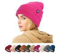 AYPOW Winter Warm Satin Gefütterte Strickmütze für Herren und Damen, Slouchy Beanie Mütze Seidenfutter Gestrickt Wintermütze, Mode Klassiker Thermal Winddicht Laufmützen für Outdoor-Sport