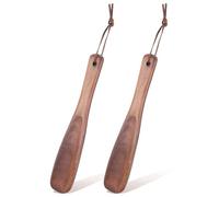 Aysatogc 2 Stück Schuhlöffel Lang Holz Shoe Horn Holzschuhanzieher Schuhlöffel aus Holz für Lang Schuhanzieher Senioren, Schwangere und Menschen mit Bewegungseinschränkungen Buchenholz Extra Stabil