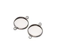 AYWTIUN Rohling für einen Anhänger aus Edelstahl 10 Stück Edelstahl-Cabochon-Stecker-Fassung, Lünettenschale for DIY-Anhänger, Halskette, Armband, Schmuckherstellung, Zubehör(Silver,6mm)