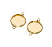 AYWTIUN Rohling für einen Anhänger aus Edelstahl 10 Stück Edelstahl-Cabochon-Stecker-Fassung, Lünettenschale for DIY-Anhänger, Halskette, Armband, Schmuckherstellung, Zubehör(Gold,6mm)