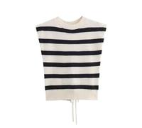 AYWTIUN Strickweste für Damen Damen-Strickweste, lässig, gestreift, Rundhalsausschnitt, ärmellos, Tanktop(M)