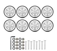 AYXAMO Kofferrollen Ersatzrollen 8 Teile/Satz Universal Gepäck Räder 60mm Reise Koffer Ersatz Doppel Reparatur Kits Einfache Installation Leichtgängig(Silver)