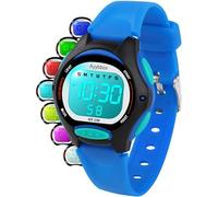 Ayybboo Kinderuhr Digital für Jungen Mädchen ab 4-15 Jahre,3 ATM Wasserdicht Armbanduhr Kinder mit 7-Farben LED,Digitaluhr Kinder mit Wecker,Stoppuhr,12/24H（Marineblau）