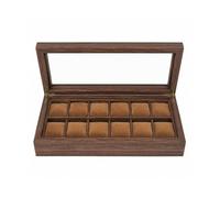 Azarton Luxuriöser Uhrenbox-Organizer mit Holzmaserung, 12 Fächer, kratzfeste Vitrine für Geschenke, Innenausstattung aus Kunstleder