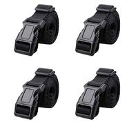 Azarxis 25mm Schwarz Nylon Gurtband mit Verstellbare Schnallen, Einstellbare und rutschfeste Gepäckgurt Koffergurt zum Sicheren Verschließen 4 Stück