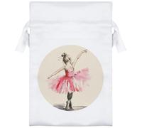 Azeeda 15cm 'Süße Ballerina-Tänzerin' Satin Zugbeutel/Beutel (SB00117161)