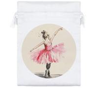 Azeeda 20cm 'Süße Ballerina-Tänzerin' Satin Zugbeutel/Beutel (SB00117163)