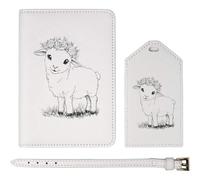 Azeeda 'Süßes Lamm mit Blumenkrone' Passhülle & Gepäckanhänger (PA00034311)