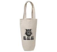 Azeeda 'Wütende Eule auf Zaunpfosten' Weinflasche Geschenktasche/Flaschenträger (BL00039392)