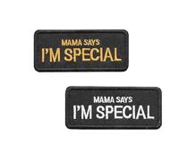 Azlanway Patches Klett，2 Stück - Militär Aufnäher mit Mama Says I'm Special-, Bestickte Aufnäher für Uniform Rucksäcke Kleidung Baseballmützen Westen Hundetransporter