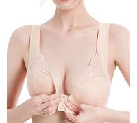 Azruma Damen BH Ohne Buegel Push up vorderer Schnalle Klassische BHs Weicher und bequemer Vollschalen Minimizer BH Große Größen BH Komfort Breite Träger Nicht Gepolstert Drahtlose Bralette