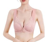 Azruma Damen BH Ohne Buegel Push up vorderer Schnalle Klassische BHs Weicher und bequemer Vollschalen Minimizer BH Große Größen BH Komfort Breite Träger Nicht Gepolstert Drahtlose Bralette